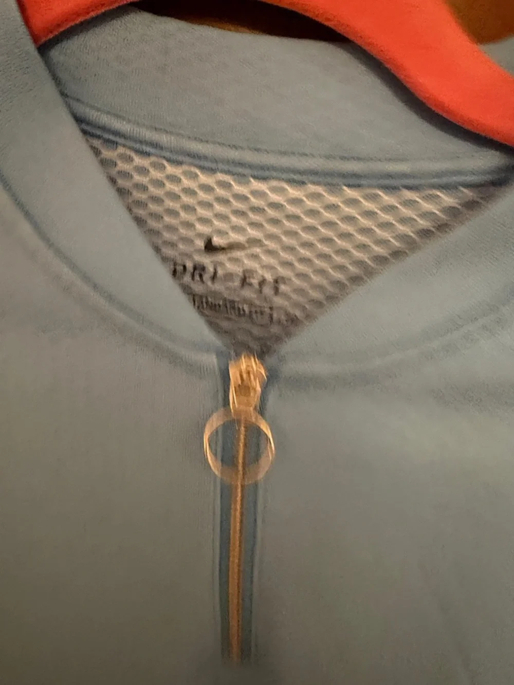 Nike Light Blue Dri-FIT Short Sleeve Zip Polo